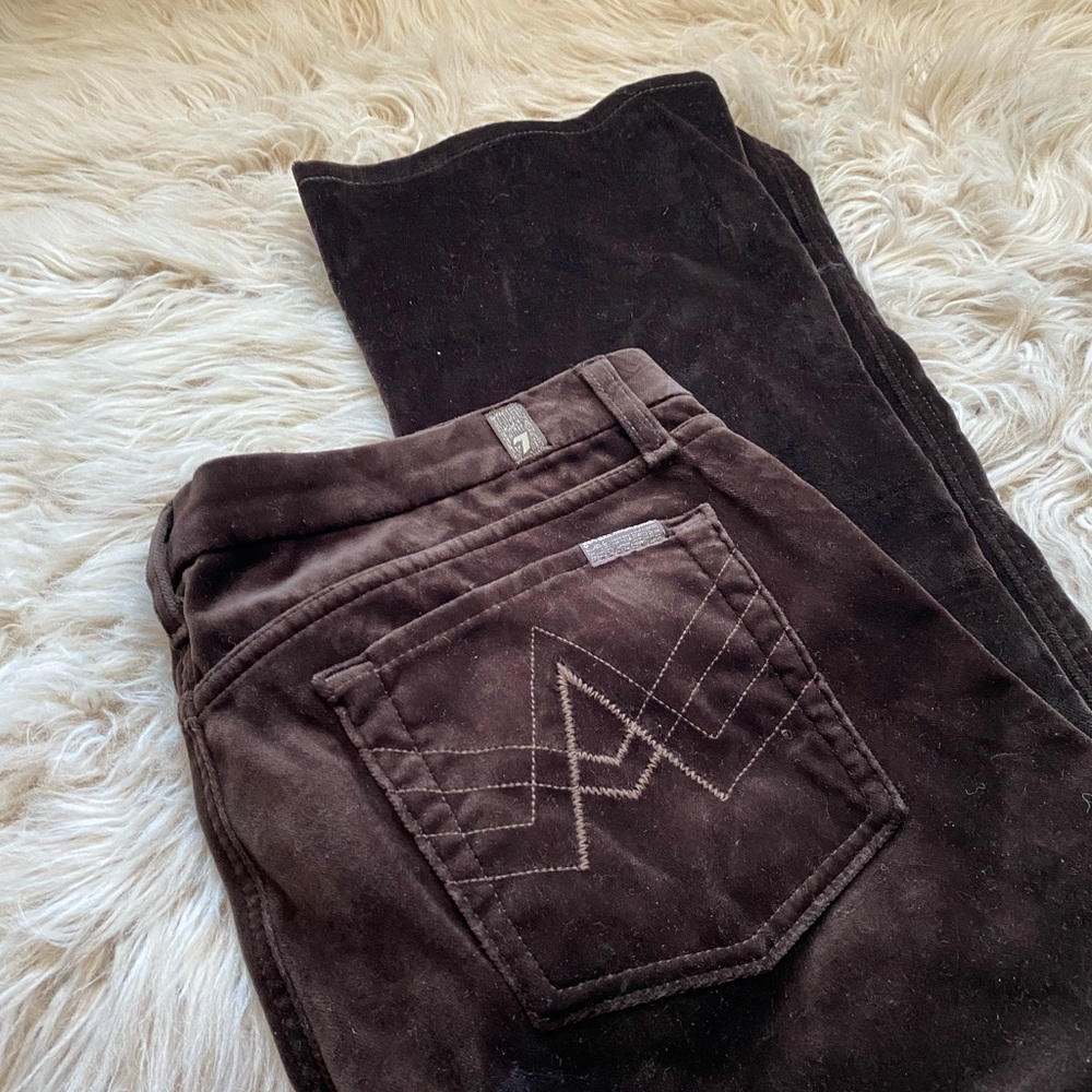 7 For All Mankind velvet pants brown